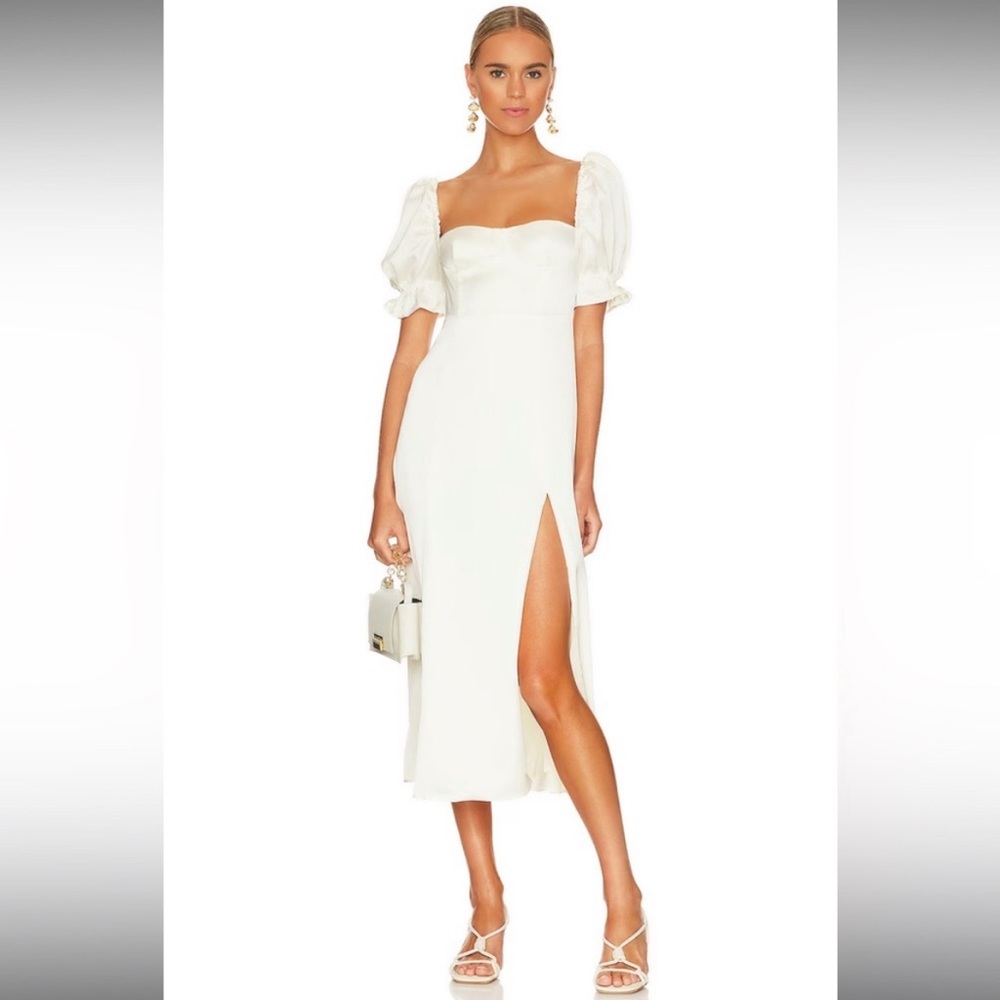 •WeWoreWhat• NWT Size 8 Puff Sleeve Midi Dress